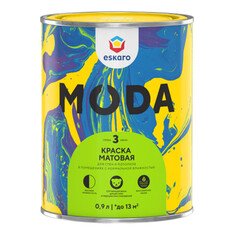 Краски для стен и потолков краска акриловая ESKARO Moda 3 база А для стен и потолков 0,9л белая, арт.4630042540378