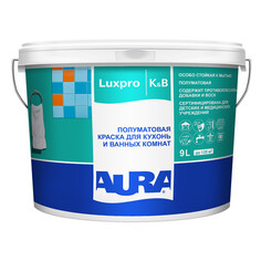 Краски для стен и потолков краска акрилатная AURA Luxpro K&B база А для стен и потолков 9л белая, арт.4630042540309