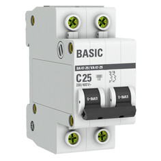 Автоматы защиты выключатель автоматический EKF Basic 2Р 25А С ВА47-29 4.5кА
