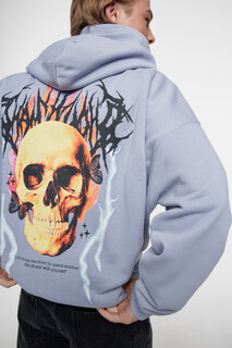 джемпер мужской Толстовка oversize хлопковая с черепом на спине Befree