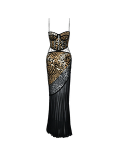 Леопардовое платье-макси Roberto Cavalli
