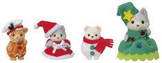 Игровые фигурки Sylvanian Families Друзья в новогодних костюмах