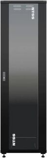 Шкаф напольный NTSS R 42U 600х800мм, 4 профиля 19", двери стекло и сплошная металл, черный RAL 9005 (NTSS-R42U6080GS-BL)