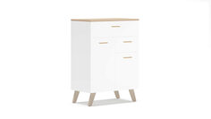 Тумба 2 двери и 2 ящика Helmi, Гикори кингстон,Белый блеск Home