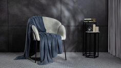 Вязаный плед Universal (петля), цвет серо-синий Аскона