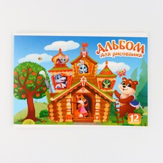 Альбом для рисования на скрепке а4, 12 листов NO Brand