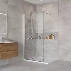 Душевая перегородка BelBagno Luce KRAFT-L-1-110-C-Cr 110 см, профиль хром, стекло прозрачное