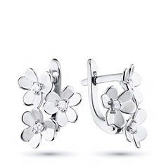 Серьги из серебра с бриллиантами э0601сг03185300 ЭПЛ Даймонд
