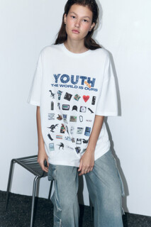 футболка женская Футболка oversize с принтом и надписями Befree