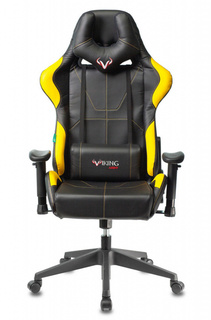 Кресло игровое Бюрократ VIKING 5 AERO YELLOW цвет черный/желтый, искусственная кожа, с подголов. крестовина пластик