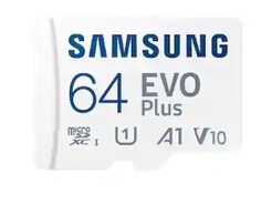 Карта памяти MicroSDXC 64GB Samsung EVO Plus MB-MC64KA/UE UHS-1 U1 A1 V10 с адаптером