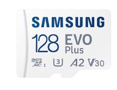 Карта памяти MicroSDXC 128GB Samsung EVO Plus MB-MC128SA/KR Class 10, A2, V30, UHS-I, W 90 МБ/с, R 160 МБ/с, адаптер на SD