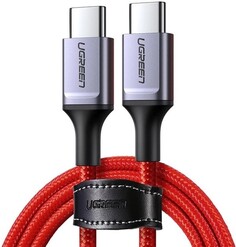 Кабель UGREEN US294 60186 USB 2.0 Type C Male to Male, 1м, цвет: красный