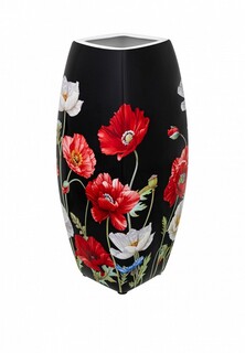 Ваза Elan Gallery 3,15 л 12,5х12,5х30 см "Маки на черном"
