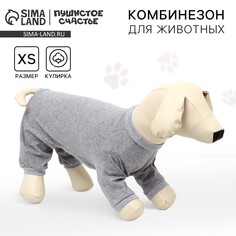 Комбинезон для животных светло-серый, xs (дс 27, ош 23-27, ог 41-45) Пушистое счастье