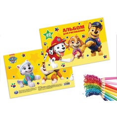 Альбом для рисования на скрепке, а4, 40 листов, paw patrol