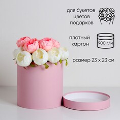 Шляпная коробка пыльная роза, 23 х 23 см NO Brand