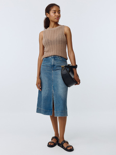 Джинсовая юбка миди