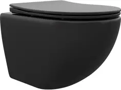 Унитаз подвесной Cerutti Spa Sella Aria CT9160 безободковый, с сиденьем микролифт, черный матовый