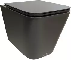 Унитаз подвесной Cerutti Spa Maiella Aria CT9163 безободковый, с сиденьем микролифт, черный матовый
