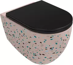 Унитаз подвесной Isvea Infinity Terrazzo 10NF02001SV-2S-TRZ безободковый, лососевый матовый