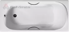 Чугунная ванна 180x80 см с отверстиями для ручек Goldman Nova NV18080H