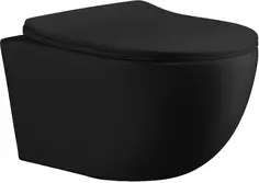Унитаз подвесной Cerutti Spa Orlter Aria CT10017 безободковый, с сиденьем микролифт, черный матовый
