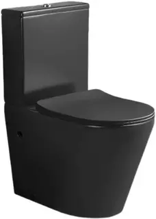 Унитаз-компакт Cerutti Spa Sella CT9865 безободковый, с сиденьем микролифт, черный матовый