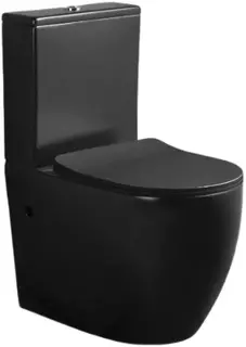 Унитаз-компакт Cerutti Spa Orlter CT9866 безободковый, с сиденьем микролифт, черный матовый