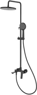 Душевая система Splenka S04.24.06 250 мм, со смесителем, черный матовый