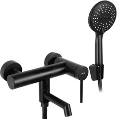 Смеситель для ванны Rea Foss REA-B5099 с душевым гарнитуром, черный матовый