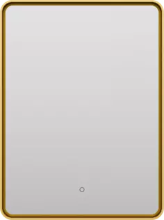 Зеркало Brevita Mercury MER-Rett6-060/80-gold 60x80 см, с LED-подсветкой, сенсорным выключателем, золотой матовый