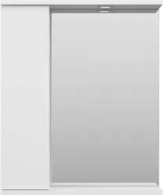 Зеркальный шкаф Misty Лира П-Лир04060-013Л 60x72 см L, с подсветкой, выключателем, белый глянец/белый матовый