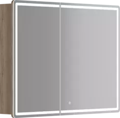 Зеркальный шкаф Sancos MI100EG 99x74 см R, с LED-подсветкой, сенсорным выключателем, диммером, дуб галифакс