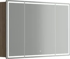 Зеркальный шкаф Sancos MI120ECH 119x74 см L/R, с LED-подсветкой, сенсорным выключателем, диммером, дуб чарльстон