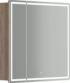 Зеркальный шкаф Sancos MI80EG 79x74 см R, с LED-подсветкой, сенсорным выключателем, диммером, дуб галифакс