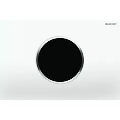 Смывная клавиша Geberit Sigma10 белый/глянцевый хром, питание от сети, автоматический / бесконтактный смыв 115.907.KJ.1