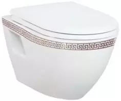 Унитаз подвесной Creavit Terra TP325.000W0 с функцией биде, белый/золото