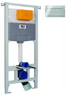 Инсталляция для унитаза OLI 120 Slim 100409mSL00 с кнопкой смыва, хром