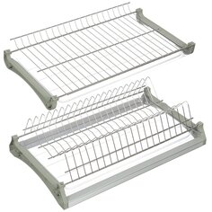 Сушилка для посуды, 2 яруса, 70 см, с рамкой в коробке, хром, 307040