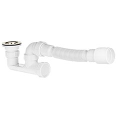 Сифон для душ.поддона регул.плоск.1.1/2" х40(вып.с нерж. реш.),с г.т.40х40/50,MasterProf,ИС.110694