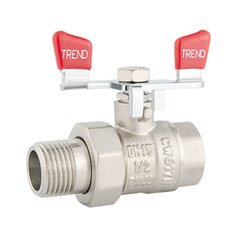 Кран для воды с американкой 3/4", прямой, ручка-бабочка, ProFactor