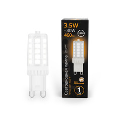 Лампа Gauss G9 AC185-265V 3,5W 460lm 3000K керамика LED