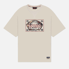Мужская футболка Evisu Godhead Brocade Applique & Evisu Embroidery, цвет бежевый