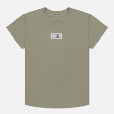 Женская футболка Maison Margiela MM6 Birka Logo Numbers, цвет зелёный