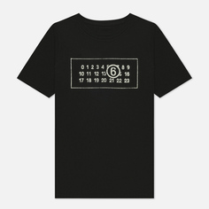 Женская футболка Maison Margiela MM6 Box Logo Numbers, цвет чёрный