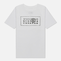 Женская футболка Maison Margiela MM6 Box Logo Numbers, цвет белый