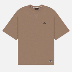 Мужская футболка Evisu Seagull Print & Lucky Charm Applique, цвет бежевый