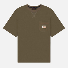 Мужская футболка Evisu Baby Godhead Patchworks Destoryed, цвет оливковый