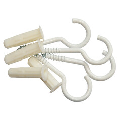 Саморезы, шурупы шуруп-полукольцо 3,9х40мм белый с дюбелем 4шт ЕВРОПАРТНЕР